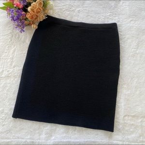 Eileen Fisher Black Wool Blend Knit Pencil Skirt